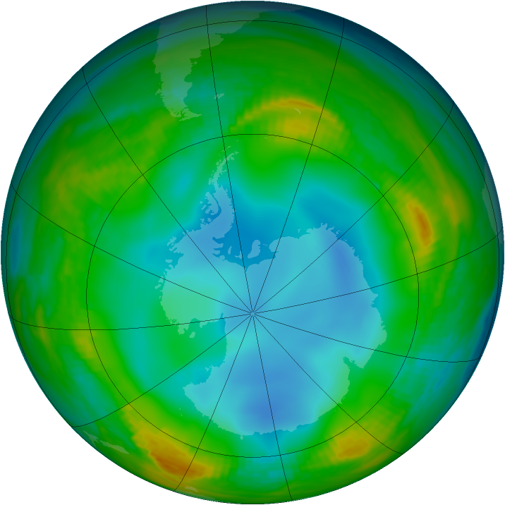 Antarctic ozone map for 26 June 1983